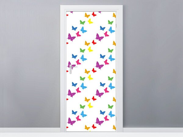 Fototapeta na dveře Barevné motýly Materiál: Samolepící, Rozměry: 95 x 205 cm
