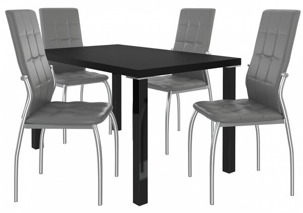 Kvalitní set LORENO stůl a židle Černá/Šedá (1stůl, 4židle)