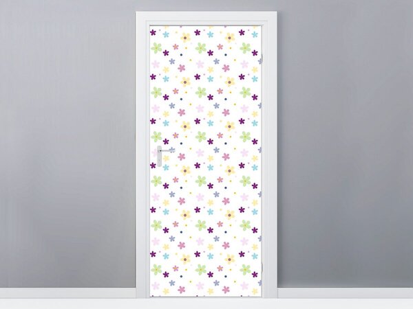Fototapeta na dveře Malé farebené kytičky Materiál: Samolepící, Rozměry: 95 x 205 cm