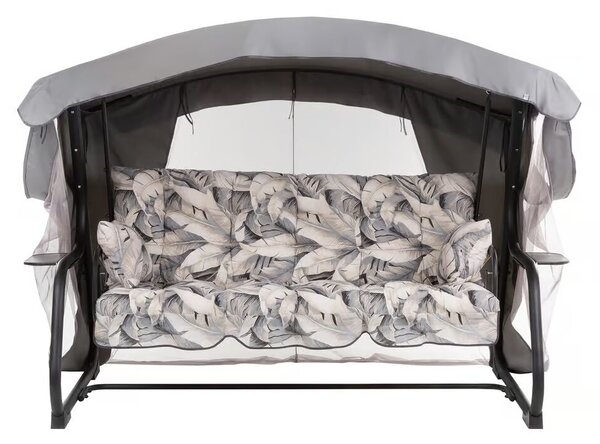 Zahradní houpačka Ravenna Lux Black Edition s moskytiérou a s bočními stolky G057-06PB PATIO 448634