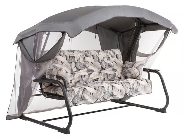 Zahradní houpačka Ravenna Lux Black Edition s moskytiérou a s bočními stolky G057-06PB PATIO 448634