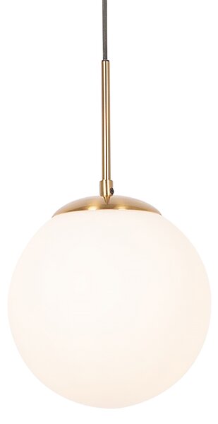 Art Deco závěsná lampa zlatá s opálovým sklem - Flore