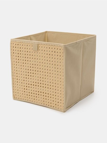 Sinsay - Úložný box s pleteným předním dílem - béžová