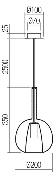 Smarter Závěsné svítidlo TRESOR, 1xE27, ø 200 mm Barva: Transparetní