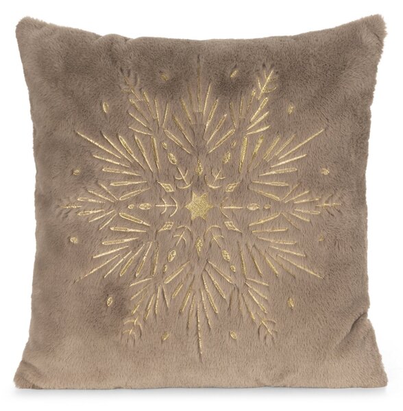 CHLUPATÝ VÁNOČNÍ DEKORAČNÍ POVLAK NA POLŠTÁŘ SNOWFLAKE 45X45 VZOROVANÁ