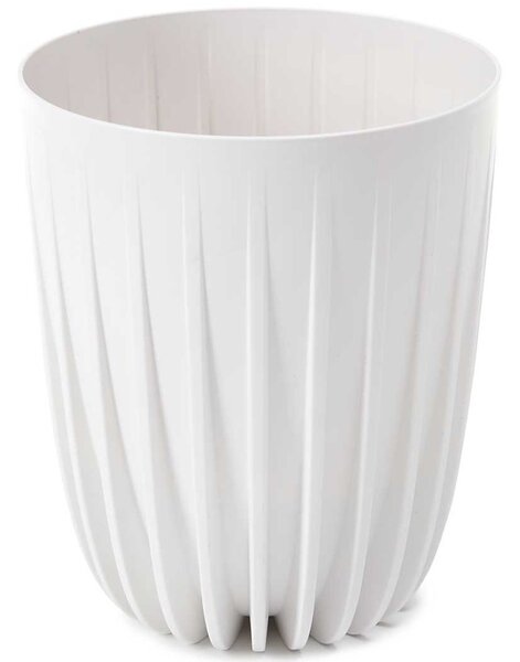 PLASTOVÝ KVĚTINÁČ STRIPPED ECO 23X19 CM BÍLÁ