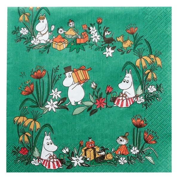 Havi Ubrousky Moomin Misteli 33x33cm, 20ks / zelené