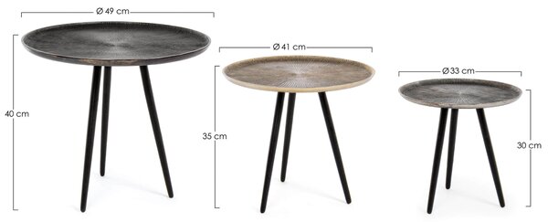 Set 3 odkládacích stolků tahir