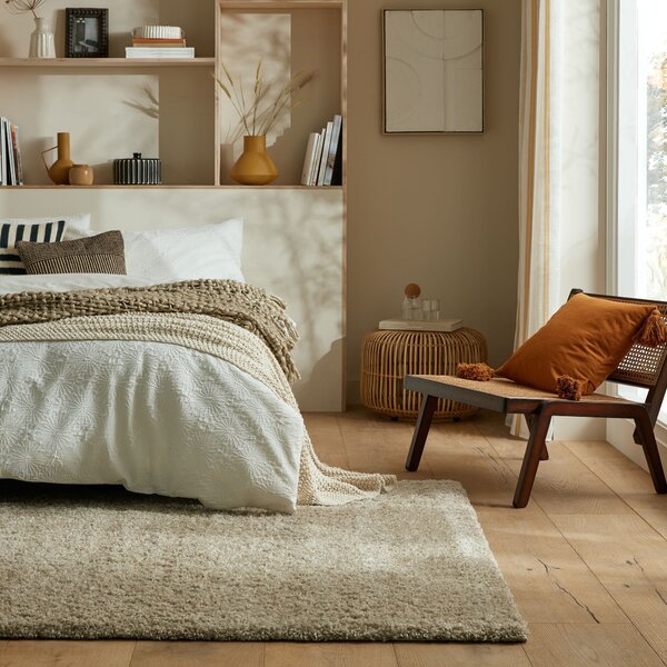 Flair Rugs, Kusový koberec Shaggy Teddy Natural, 120x170, béžová, ložnice