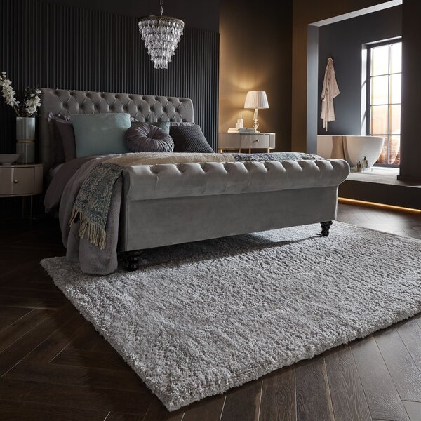 Flair Rugs, Kusový koberec Shaggy Teddy Grey, 80x150, šedá, ložnice