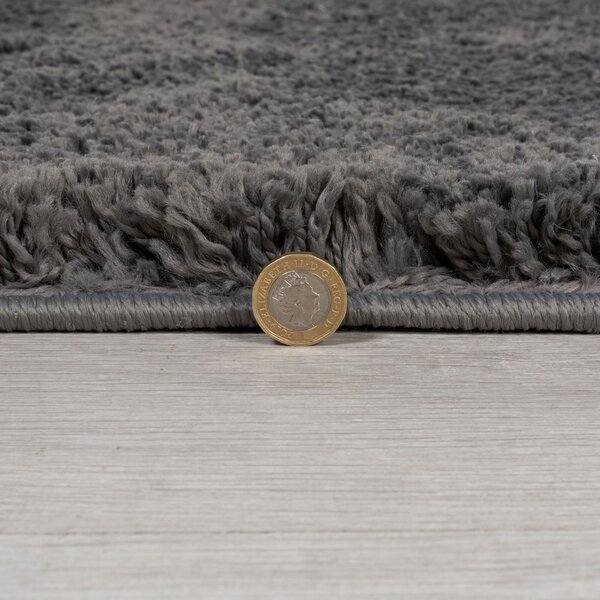 Flair Rugs, Kusový koberec Shaggy Teddy Charcoal, 120x170, šedá, ložnice