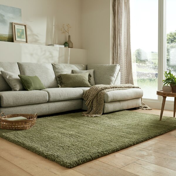 Flair Rugs, Kusový koberec Shaggy Teddy Olive, 80x150, zelená, ložnice