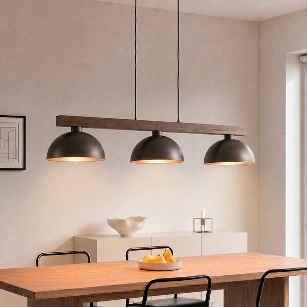 TK Lighting Závěsné světlo Oslo, hnědé, 3 žárovky, délka 118 cm, E27, stmívatelný, Hnědá / rez, Obývací pokoj / jídelna, kov, Moderní