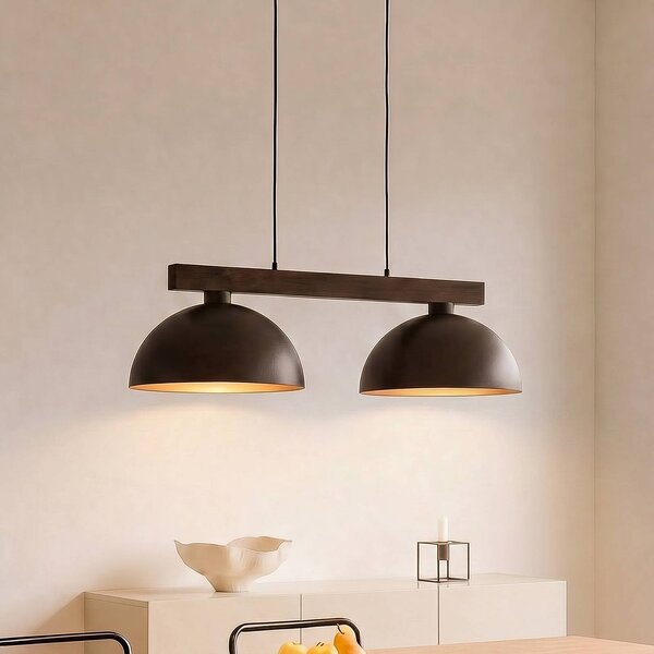 TK Lighting Závěsné světlo Oslo, hnědé, dvoužárovkové, délka 83 cm, E27, stmívatelný, Hnědá / rez, Obývací pokoj / jídelna, kov, Moderní