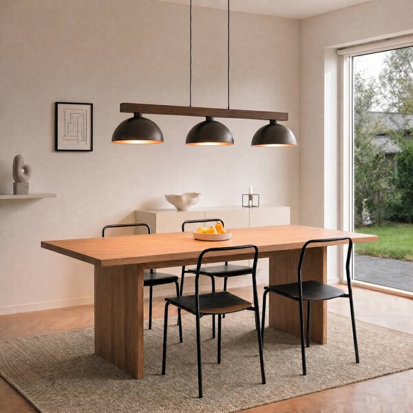 TK Lighting Závěsné světlo Oslo, hnědé, 3 žárovky, délka 118 cm, E27, stmívatelný, Hnědá / rez, Obývací pokoj / jídelna, kov, Moderní