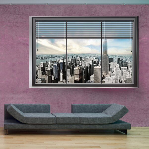 Fototapeta - New York oknem II 200x140 + zdarma lepidlo