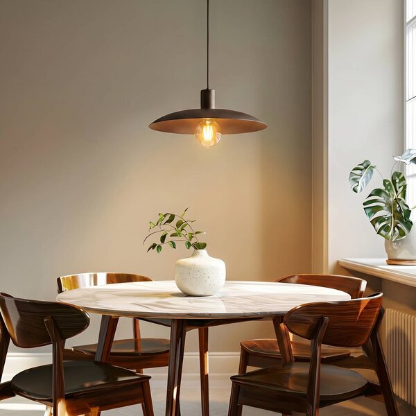 TK Lighting Závěsné světlo Astra, hnědé, kov, Ø 41 cm, E27, stmívatelný, Hnědá / rez, Obývací pokoj / jídelna, kov, Moderní