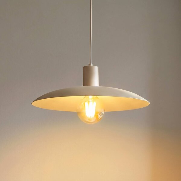 TK Lighting Závěsné světlo Astra, písková barva, kov, Ø 41 cm, E27, stmívatelný, Krémová / jantar, Obývací pokoj / jídelna, kov, Moderní