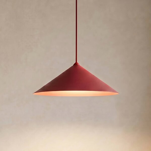 TK Lighting Závěsné světlo Lume L, vínově červené, kov, Ø 40 cm, GX53, stmívatelný, Červená, Obývací pokoj / jídelna, kov, Moderní