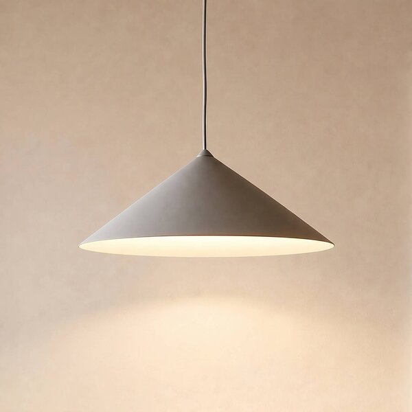 TK Lighting Závěsné světlo Lume L, šedobéžové, kov, Ø 40 cm, GX53, stmívatelný, Hliník / šedá / zinek, Obývací pokoj / jídelna, kov, Moderní