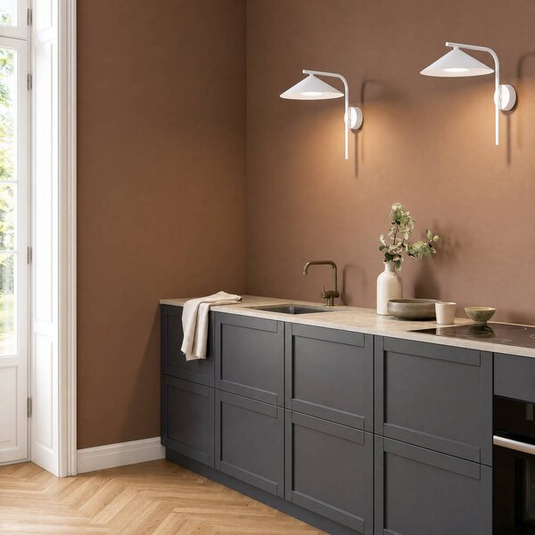 TK Lighting Nástěnné světlo Lume S, šedobéžová, kov, výška 31 cm, GX53, stmívatelný, Hliník / šedá / zinek, Obývací pokoj / jídelna, kov, Moderní