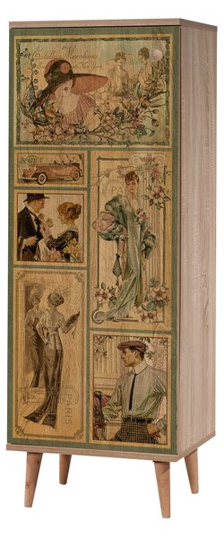 Předsíň Feliz 732 (dub sonoma + zelená). Akce -24%