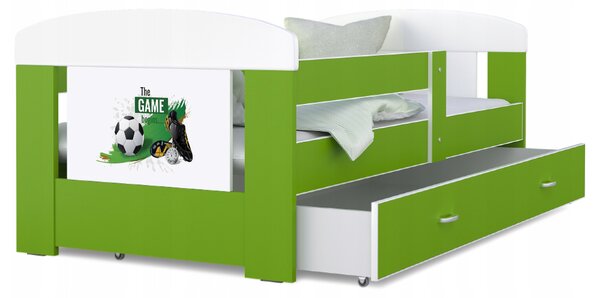 Dětská postel 180 x 80 cm FILIP ZELENA vzor FOTBAL Rozměry postele: 180x80 cm
