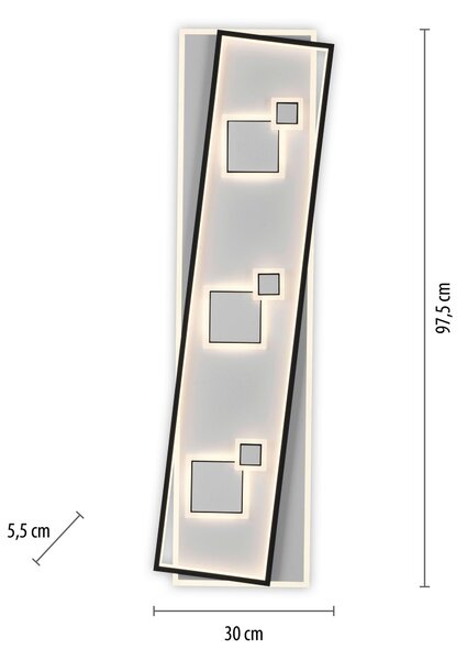 STROPNÍ LED SVÍTIDLO, 97,5/30/5,5 cm - Stropní svítidla