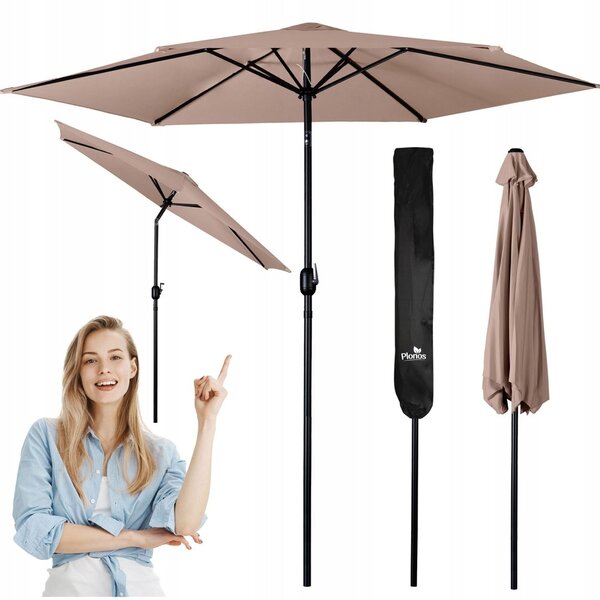 Klasický slunečník Plonos béžový 300 x 240 cm