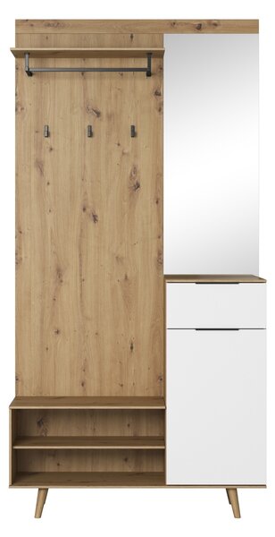 Vivaldi Předsíňová stěna Nordic B 100 cm dub Artisan/bílá