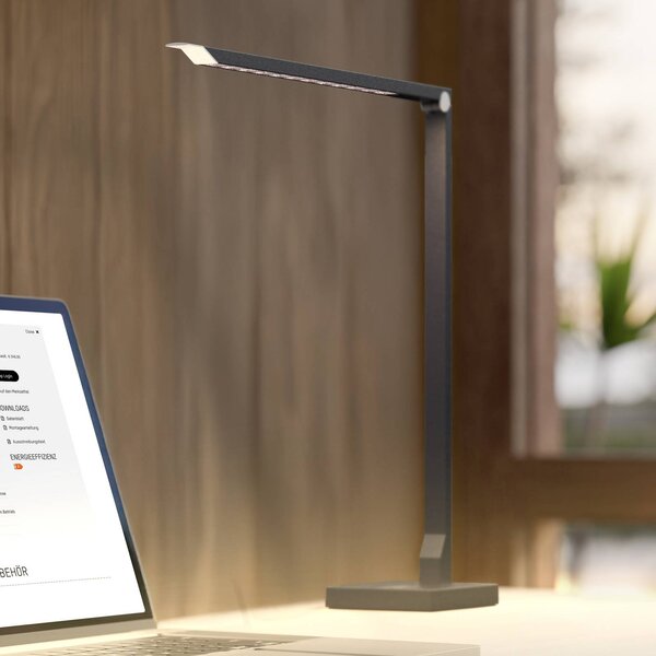 Molto Luce LED stolní lampa FLOYD PRO, černá, 55 cm, stmívatelné, stmívatelný, Černá, Pracovna / kancelář, Hliník, Moderní