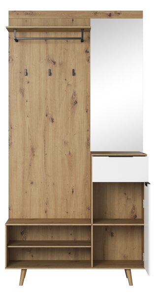 Vivaldi Předsíňová stěna Nordic B 100 cm dub Artisan/bílá