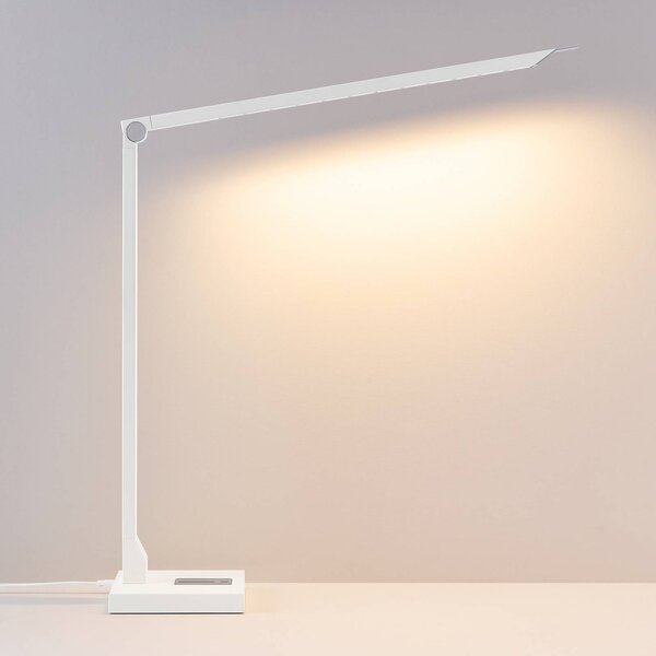 Molto Luce LED stolní lampa FLOYD PRO, bílá, 55 cm, stmívatelné, stmívatelný, Bílá / opál, Pracovna / kancelář, Hliník, Moderní
