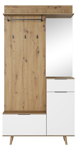 Vivaldi Předsíňová stěna Nordic A 100 cm dub Artisan/bílá