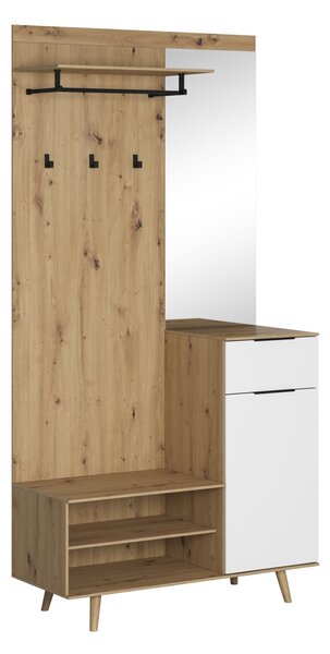 Vivaldi Předsíňová stěna Nordic B 100 cm dub Artisan/bílá