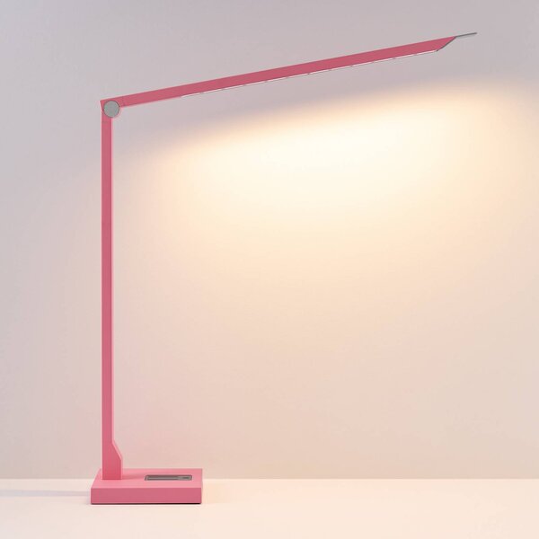 Molto Luce LED stolní lampa FLOYD ACCU, růžová, 55 cm, stmívatelné, stmívatelný, Fialová / růžová / barva růže, Pracovna / kancelář, Hliník, Moderní