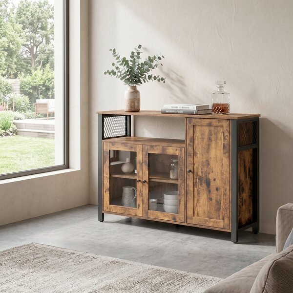 KOMODA, hnědá, černá, 110/75/33 cm Boxxx - Široké komody, Online Only