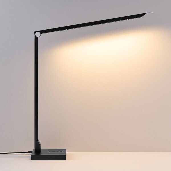 Molto Luce LED stolní lampa FLOYD PRO, černá, 55 cm, stmívatelné, stmívatelný, Černá, Pracovna / kancelář, Hliník, Moderní