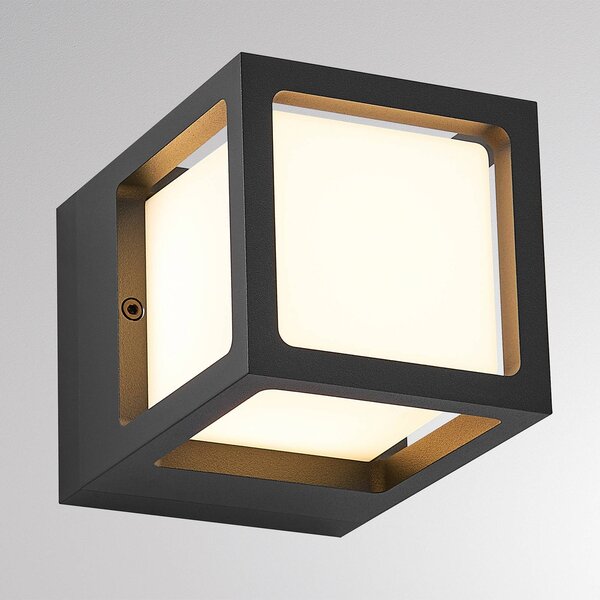 Molto Luce Venkovní nástěnné svítidlo FYNN-X, antracitová, 12 cm, IP65, zap/vyp, Černá, Hliník, Moderní
