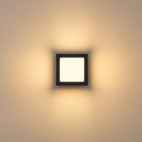 Molto Luce Venkovní nástěnné svítidlo FYNN-X, antracitová, 12 cm, IP65, zap/vyp, Černá, Hliník, Moderní