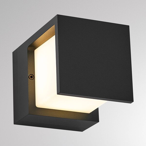 Molto Luce Venkovní nástěnné svítidlo FYNN-Y, antracitová, 12 cm, IP65, zapnuto/vypnuto, Černá, Hliník, Moderní