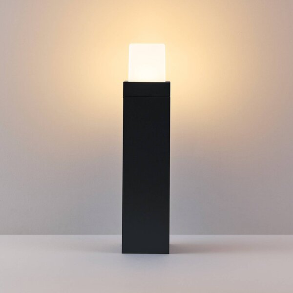 Molto Luce LED osvětlení cesty FYNN-O, výška 45 cm, antracitová, IP65, zap/vyp, Černá, Hliník, Moderní, Venkovní sloupové světlo