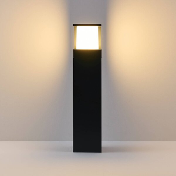 Molto Luce LED osvětlení cesty FYNN-Y, výška 45 cm, antracitová, IP65, zap/vyp, Černá, Hliník, Moderní, Venkovní sloupové světlo