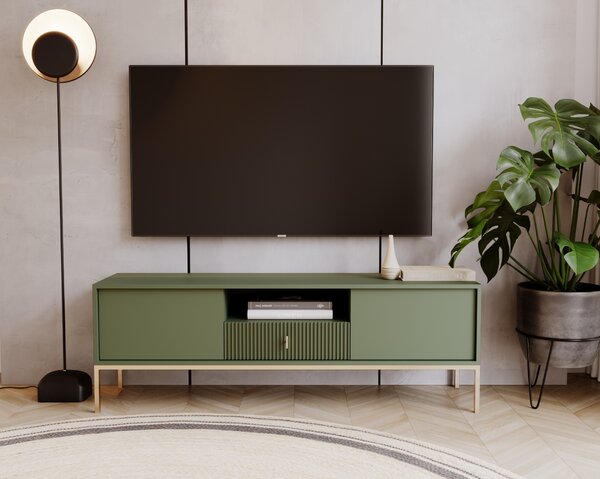 Vivaldi TV stolek Maggiore 154,5 cm zelený/zlatý
