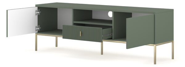 Vivaldi TV stolek Maggiore 154,5 cm zelený/zlatý