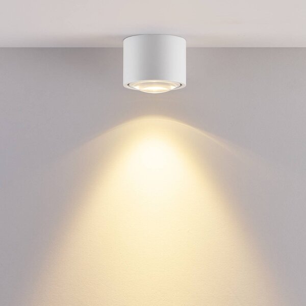 Molto Luce Venkovní stropní svítidlo MAG MINI, bílé, Ø 9 cm, stmívatelné, IP44, stmívatelný, Bílá / opál, Koupelna, Hliník, Moderní