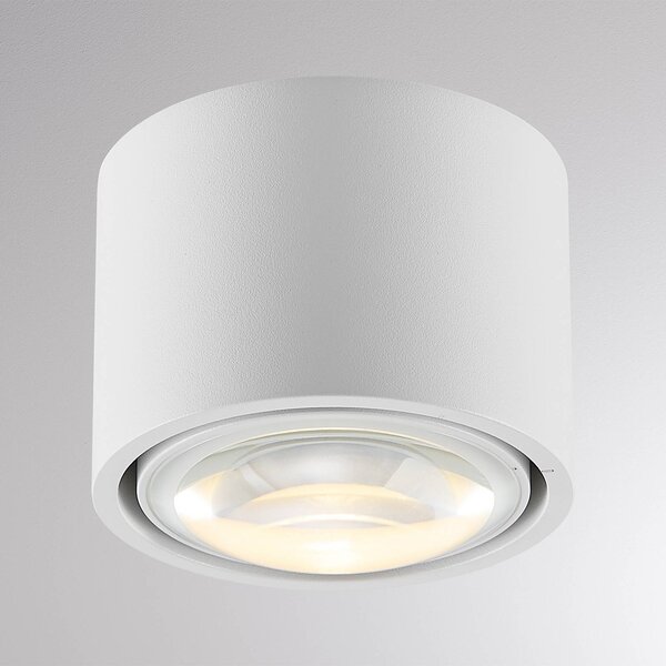 Molto Luce Venkovní stropní svítidlo MAG MINI, bílé, Ø 9 cm, stmívatelné, IP44, stmívatelný, Bílá / opál, Koupelna, Hliník, Moderní