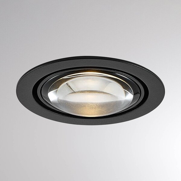 Molto Luce LED stropní vestavné svítidlo MAG MINI, černé, Ø 10 cm, 18 V, Černá, Obývací pokoj / jídelna, Hliník, Moderní, Zapuštěné kulaté