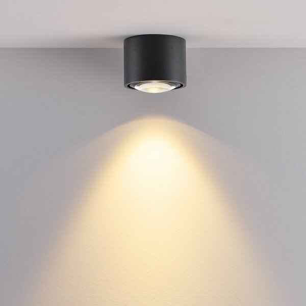 Molto Luce Venkovní stropní svítidlo MAG MINI, černé, Ø 9 cm, stmívatelné, IP44, stmívatelný, Černá, Koupelna, Hliník, Moderní