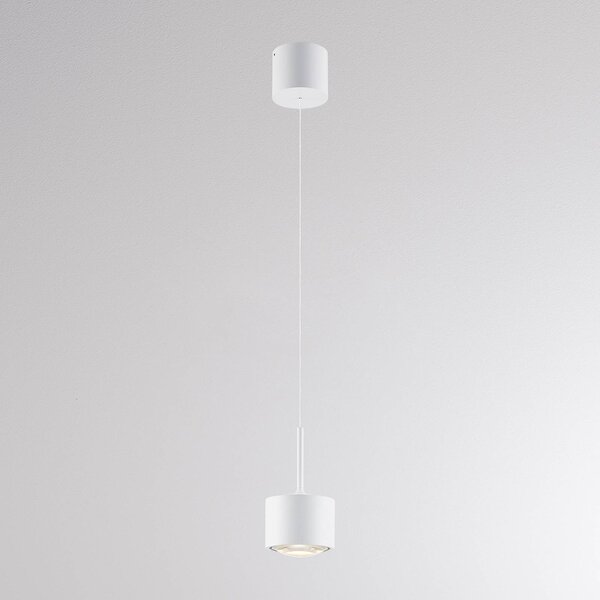 Molto Luce LED závěsné světlo MAG MINI, bílé, Ø 9 cm, stmívatelné, kovové, stmívatelný, Bílá / opál, Obývací pokoj / jídelna, Hliník, Moderní